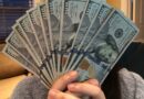 person holding fan of us dollar bill